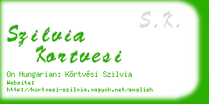 szilvia kortvesi business card